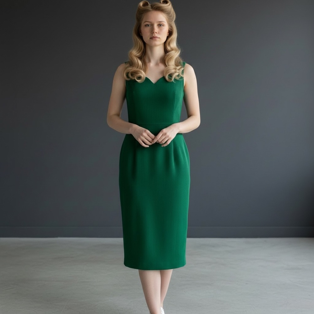 ❤️ Grace Karin Sexy 40’s Pin Up Bodycon Green Wiggle Dress